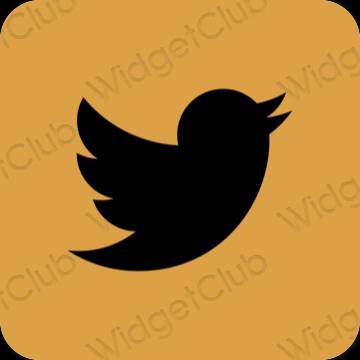 Estetski smeđa Twitter ikone aplikacija
