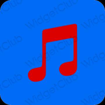 אֶסתֵטִי כחול ניאון Apple Music סמלי אפליקציה