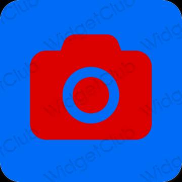Estetyka niebieski Camera ikony aplikacji