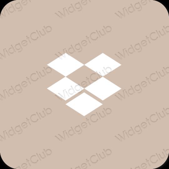 Estetisk beige Dropbox app ikoner