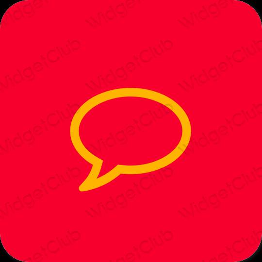 Esthétique rose néon Messages icônes d'application