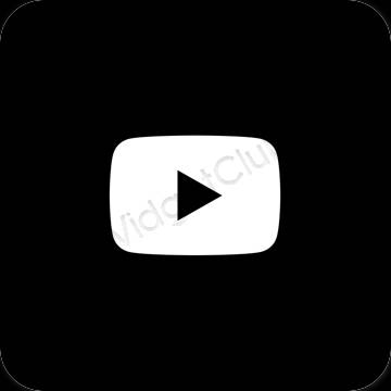 Αισθητικός μαύρος Youtube εικονίδια εφαρμογών