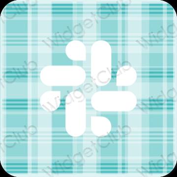 Estetski pastelno plava Slack ikone aplikacija