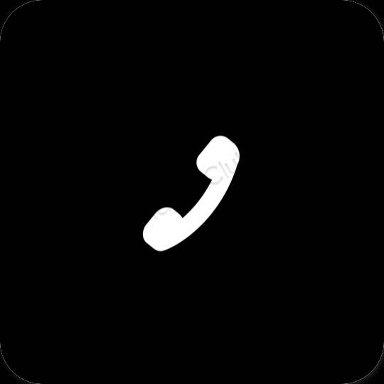 Æstetisk sort Phone app ikoner