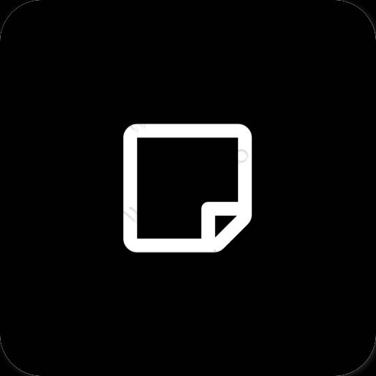 Estetski crno Notes ikone aplikacija