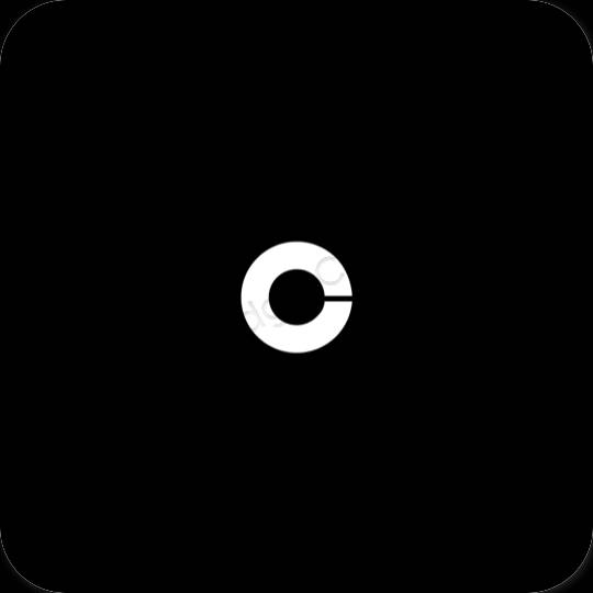 Thẩm mỹ đen Coinbase biểu tượng ứng dụng