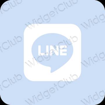 Esteetiline pastelne sinine LINE rakenduste ikoonid