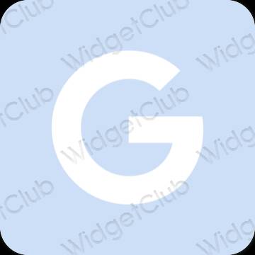 Esteettinen pastellinsininen Google sovelluskuvakkeet