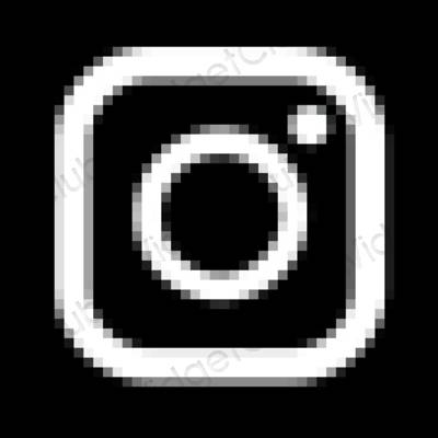 미적인 검은색 Instagram 앱 아이콘