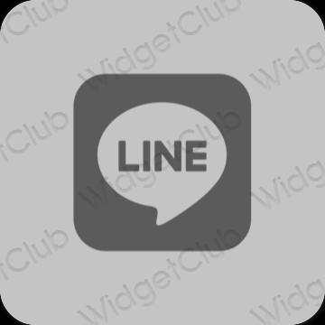 Estetické sivá LINE ikony aplikácií