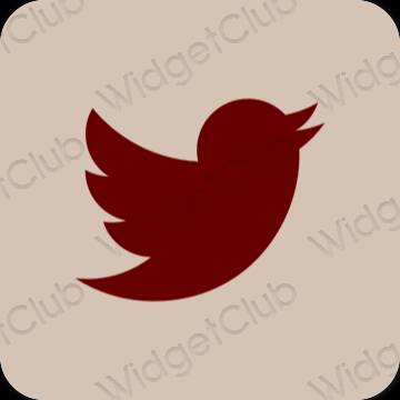 Estetico beige Twitter icone dell'app