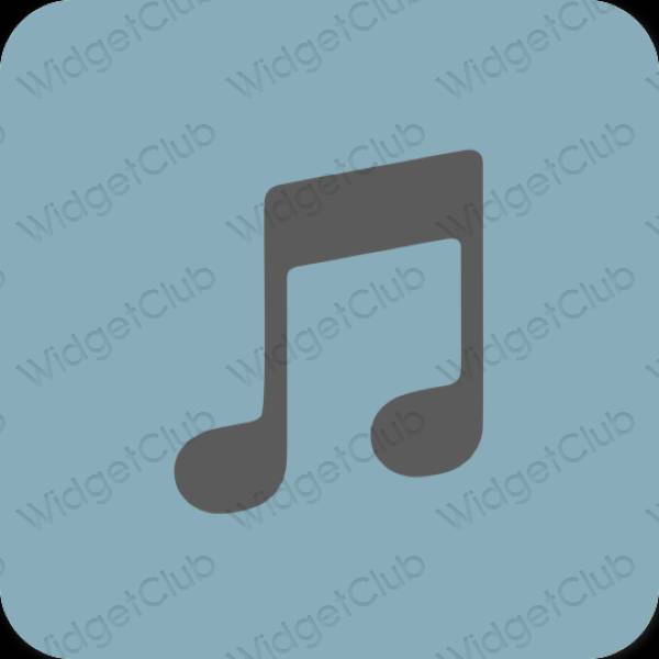 Esztétika pasztell kék Music alkalmazás ikonok