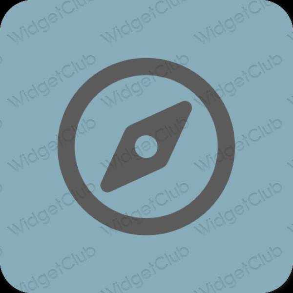 Естетски пастелно плава Safari иконе апликација