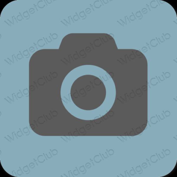 Estetik biru pastel Camera ikon aplikasi
