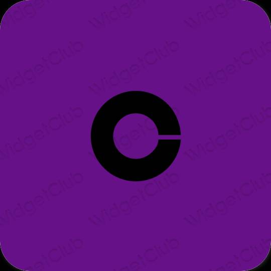 Естетичен лилаво Coinbase икони на приложения