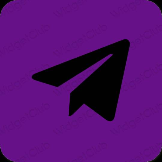 紫 Telegram おしゃれアイコン画像素材