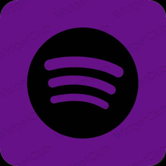 Естетичний фіолетовий Spotify значки програм