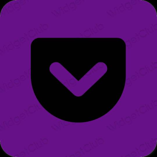 Estetisk lila Pocket app ikoner