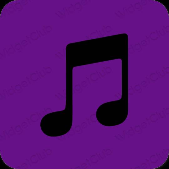 紫 Apple Music おしゃれアイコン画像素材