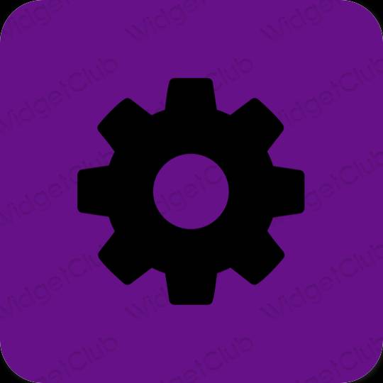 Estetsko vijolična Settings ikone aplikacij