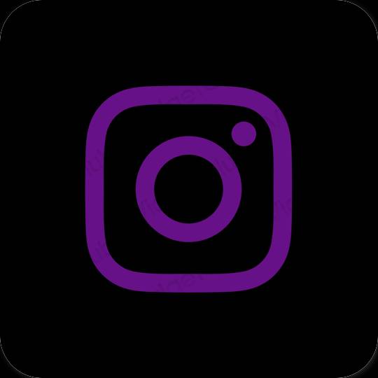 Esthétique noir Instagram icônes d'application