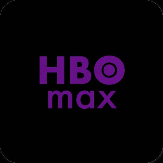Estético negro HBO MAX iconos de aplicaciones