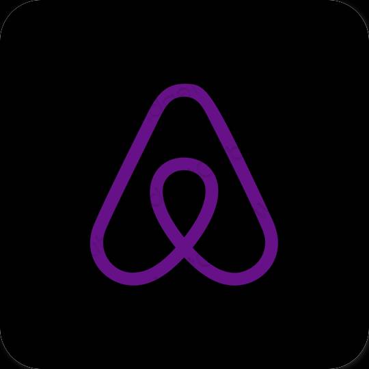 Ესთეტიური შავი Airbnb აპლიკაციის ხატები