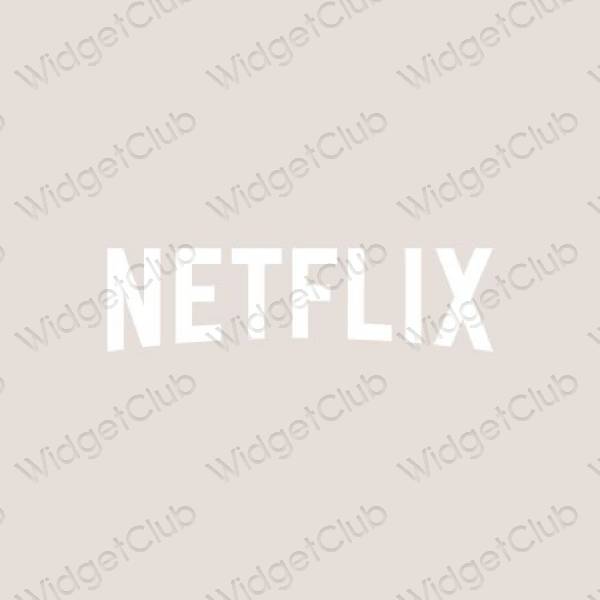 Aesthetic beige Netflix app icons