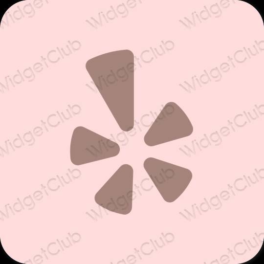 Aesthetic pink Yelp app icons