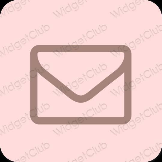 Thẩm mỹ màu hồng nhạt Mail biểu tượng ứng dụng