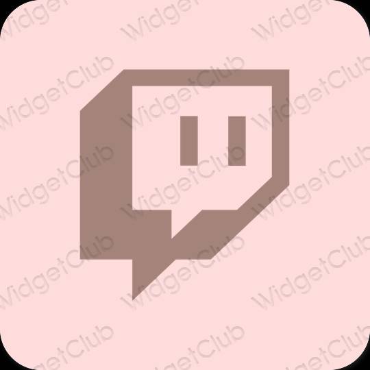 Estetik merah jambu Twitch ikon aplikasi