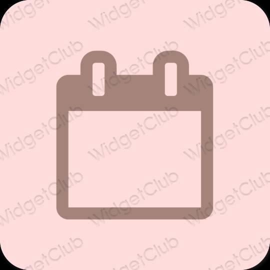 Estetis merah muda pastel Calendar ikon aplikasi