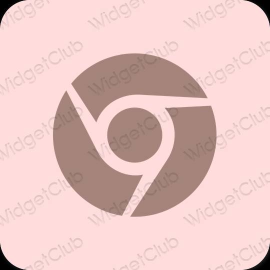 Aesthetic pastel pink Chrome app icons