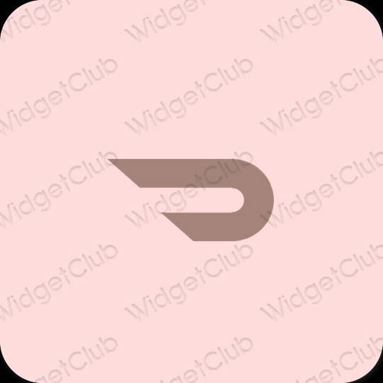 Естетски пастелно розе Doordash иконе апликација