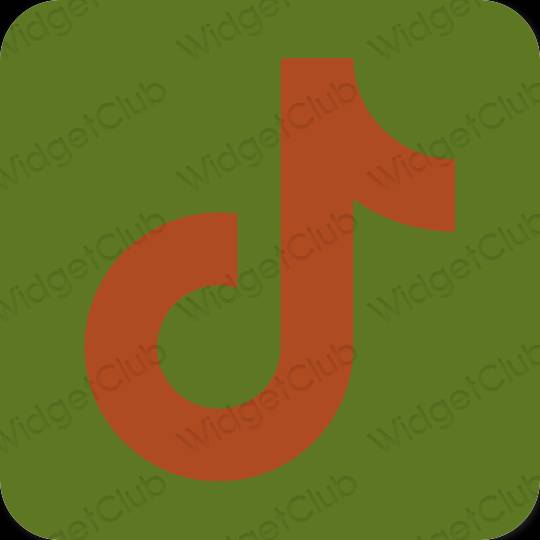 Aesthetic green TikTok app icons