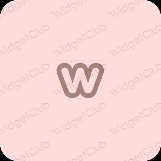 Estético rosa pastel Weebly iconos de aplicaciones