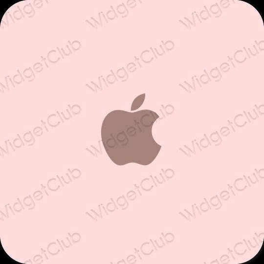 Estetinis pastelinė rožinė Apple Store programėlių piktogramos