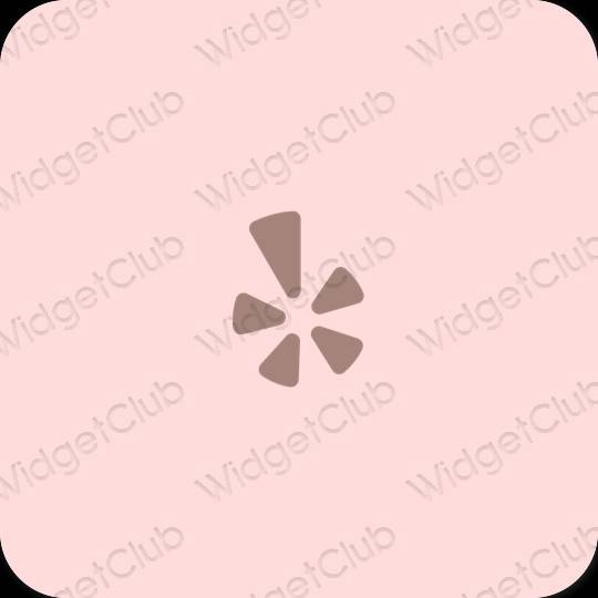 Estético rosa pastel Yelp ícones de aplicativos