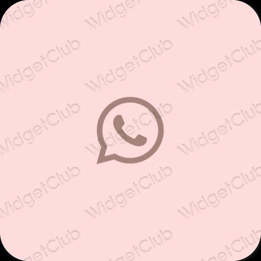Estetyka pastelowy róż WhatsApp ikony aplikacji