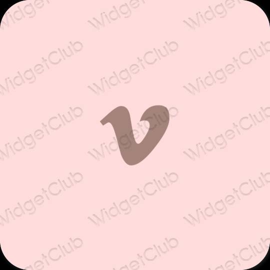 Aesthetic pastel pink Vimeo app icons