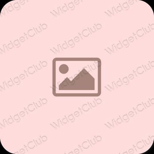 Aesthetic pastel pink Photos app icons