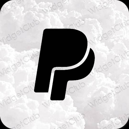 Estetsko Črna Paypal ikone aplikacij