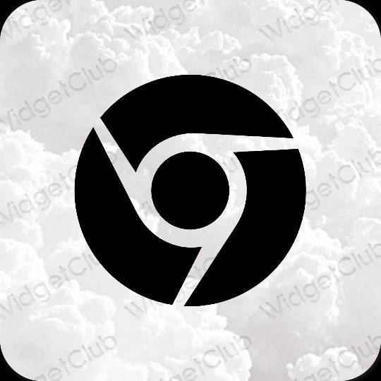 Aesthetic black Chrome app icons