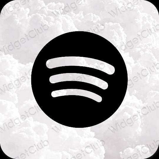 Ästhetisch Schwarz Spotify App-Symbole