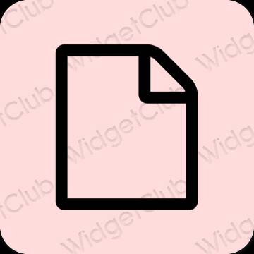 Estetický růžový Notes ikony aplikací