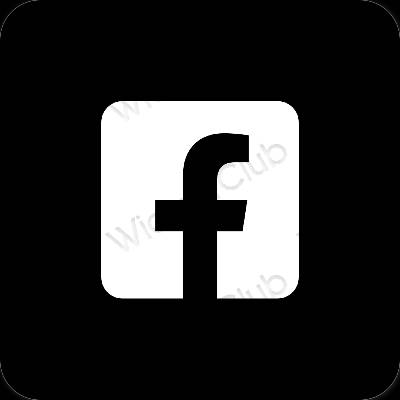 Estetico Nero Facebook icone dell'app