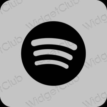 Estético gris Spotify iconos de aplicaciones