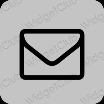 эстетический серый Mail значки приложений