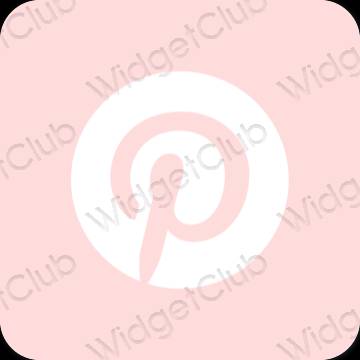 Estetinis rožinis Pinterest programėlių piktogramos