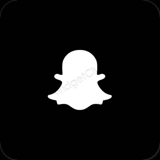 Estetski crno snapchat ikone aplikacija